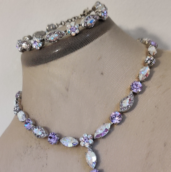 Swarovski Crystals Sautoir necklace and matching bracelet Creations Georgianni - Picture 5 of 16
